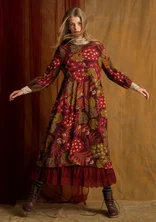 “Kiara” patterned viscose dress - aubergine