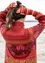 “Borealis” organic and recycled cotton/wool knit tunic (agate red M)