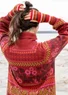 “Borealis” knit tunic in organic and recycled cotton/wool (agate red S)