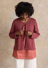 Recycled cotton cardigan - dusty red