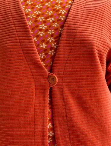 Velour kimono in organic cotton/recycled polyester - brick
