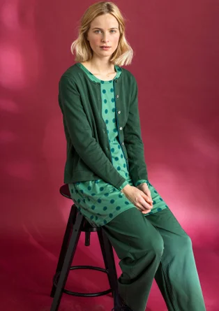 “Tyra” jersey top in organic cotton/modal - malachite/patterned