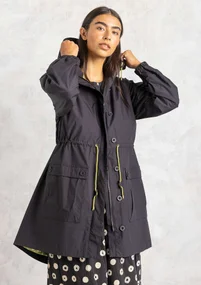 Parka tissée en coton biologique - noir