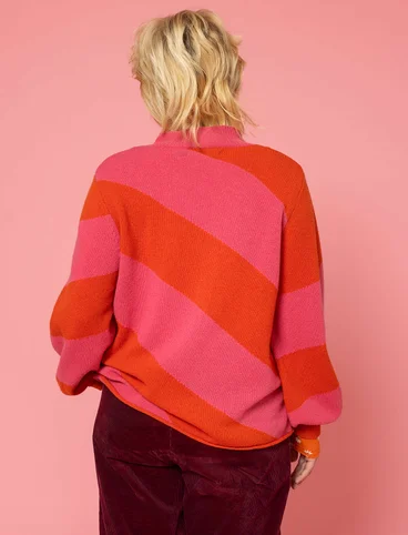 “Intarsia” wool sweater - chili/flamingo