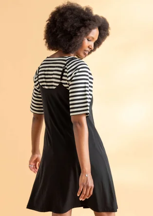 Jersey top in organic cotton - black/ecru