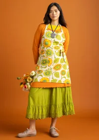 “Sunflower” organic cotton/linen apron - light sand