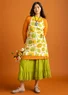 “Sunflower” apron in organic cotton/linen (light sand One Size)