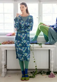 Robe ”Magnolia” en jersey de coton biologique/modal - bleu lin