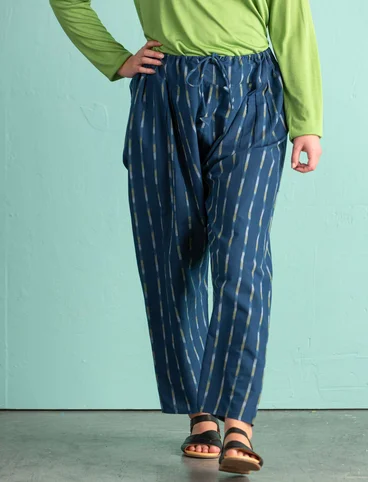 Pantalon "Ikat" en coton tissé - indigo