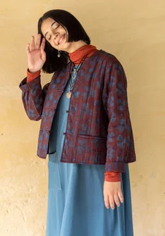 “Bloom” organic cotton quilted jacket - purple red
