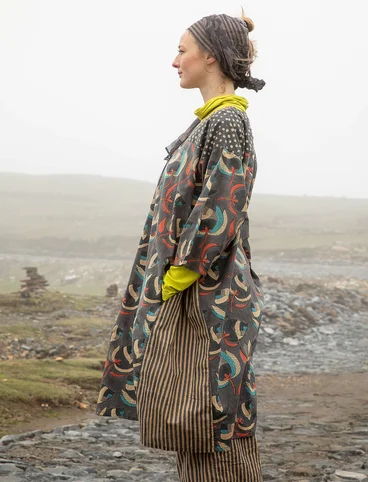 Vevd kjole «Gulab» i økologisk bomull - askegrå