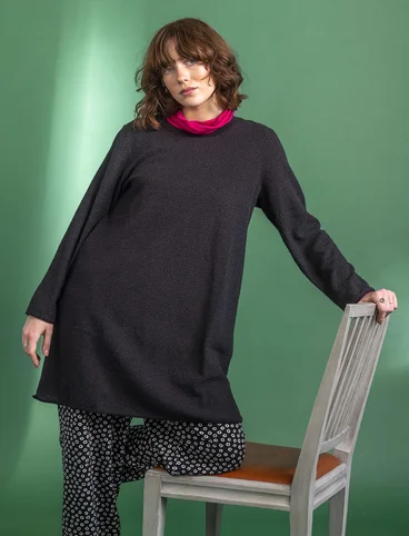 Linen/recycled cotton tunic - black