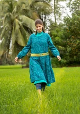 “Poesi” woven organic cotton dress - dark jade