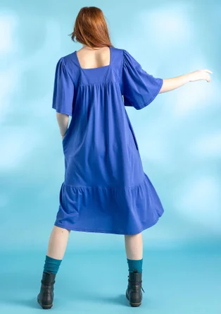 Cotton/modal jersey dress - brilliant blue