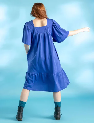 Trikåklänning i bomull/modal - briljantblå