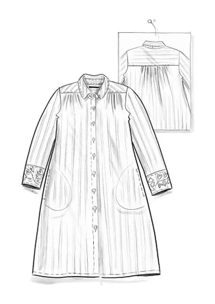 “Värmland” woven shirt dress in organic cotton - black