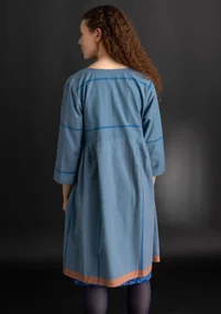 Kleid „Ava” aus Bio-Baumwollgewebe - leinenblau