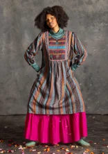 “Jaipur” woven dress in wool/cotton - aubergine