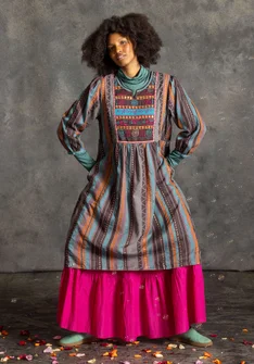 “Jaipur��” woven wool/cotton dress - aubergine