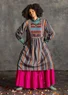 “Jaipur” woven wool/cotton dress (aubergine S)