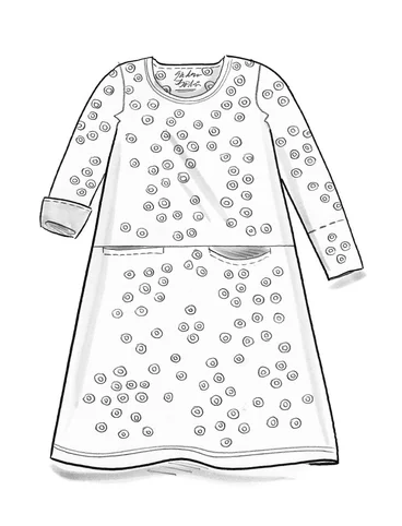 Tricot jurk "Stella" van biologisch katoen/elastaan - zwart/dessin