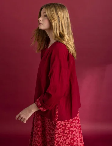 Woven “Hedda” blouse in organic cotton - pomegranate