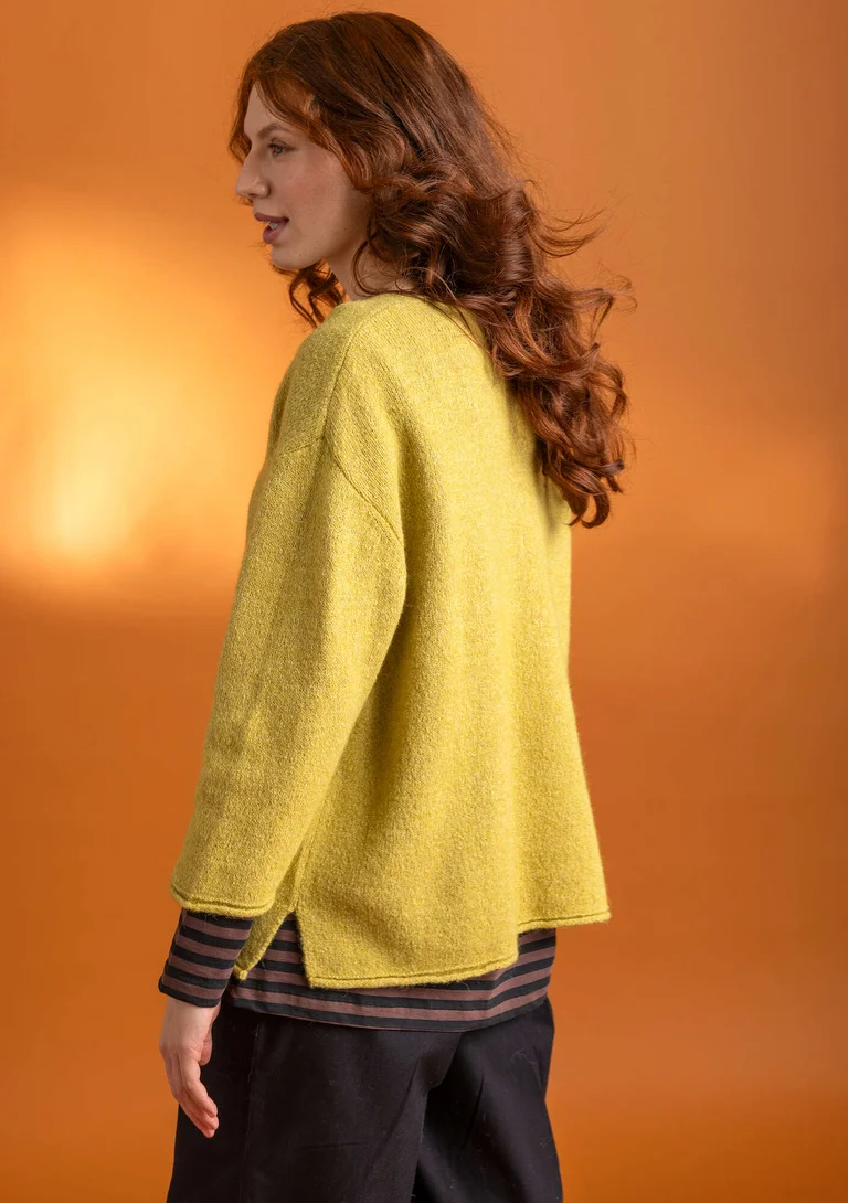 Alpaca blend sweater - olive oil/melange