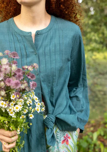 Blouse « Garden » en coton biologique - vert opale