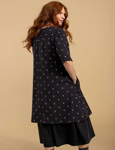 Woven dress in organic cotton - black