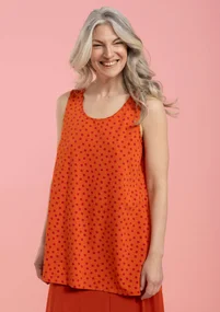 “Dot” organic cotton/modal/elastane jersey tank top - chilli