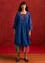 “Volcano” woven organic cotton dress (indigo blue S)