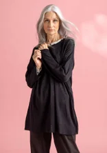 Organic/recycled cotton knitted tunic - black