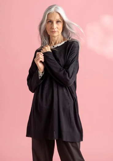 Knit tunic in organic/recycled cotton - black