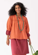 “Vera” woven blouse in linen - terracotta