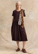 “Himla” organic cotton jersey dress - dark aubergine