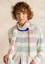 “Sylvi” rib-knit scarf in organic cotton/wool - undyed