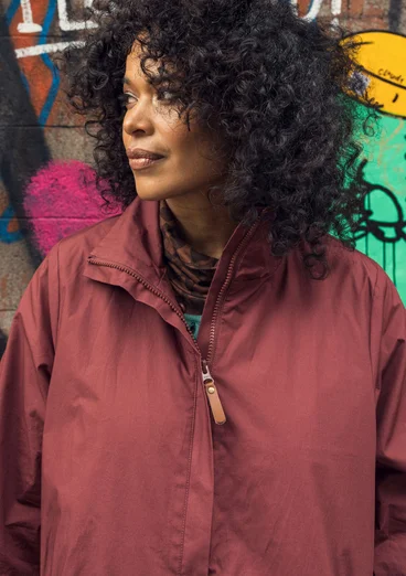 Parka "Madison" en coton biologique avec veste sans manches détachable - rouge betterave