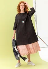 “Daisy” woven organic cotton dress - black