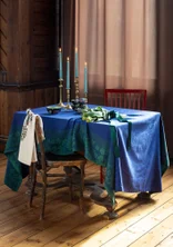 “Baluns” organic cotton tablecloth - midnight blue