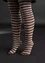 Striped organic cotton tights (French roast/dark natural L)