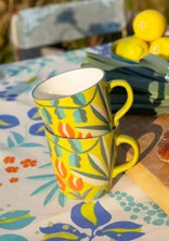 “Olives” ceramic tea mug - lime green