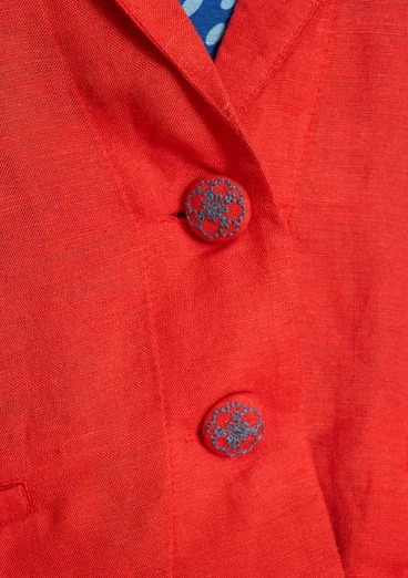 “Margit” woven blazer in linen/modal - parrot red