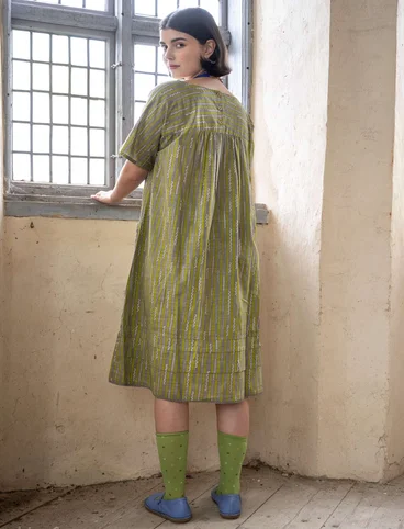 Kleid „Lina“ aus gewebter Öko-Baumwolle - blattgrün