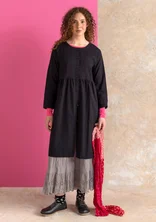 “Vendela” woven organic cotton dress - black