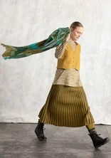 Knit skirt in organic/recycled cotton - dark olive/solid colour