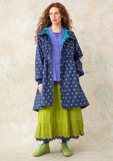 Parka "Francis" en coton biologique tissé - indigo foncé/motif