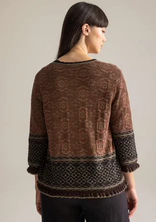 “Naima” cardigan in organic/recycled cotton - chestnut