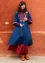 Robe "Frida" en lin tissé (bleu porcelaine S)