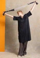 “Ophelia” jersey dress in organic cotton/modal - black