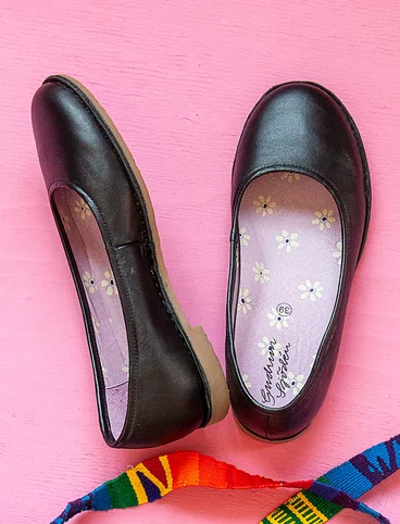 “Ester” nappa ballerina shoes - black